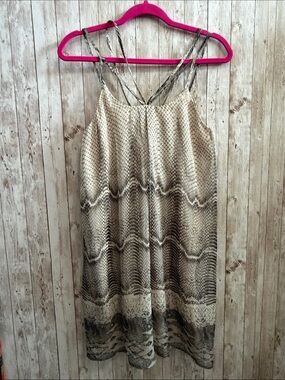🌖 🆕 ANGL Sleeveless Neutral Snake-Print Summer Dress